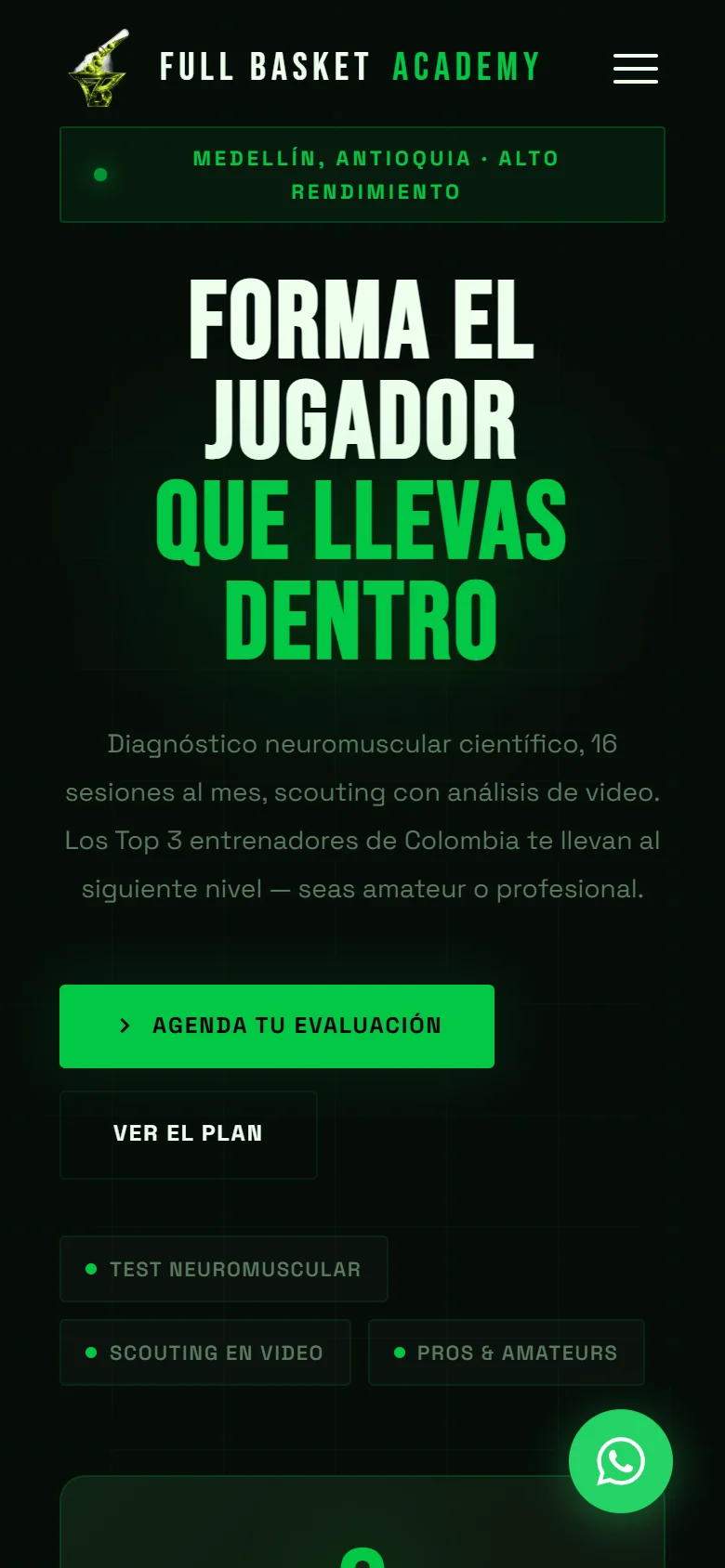 El mismo sitio en un celular